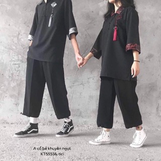 Áo cổ bẻ khuyên ngực (KT)