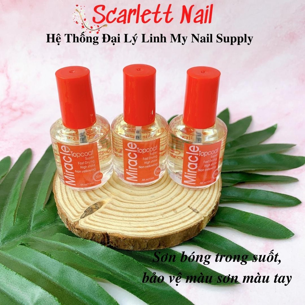 Nước Sơn Bóng Chất Mỹ Nhanh Khô Không Vàng Móng Không Cần Máy Hơ