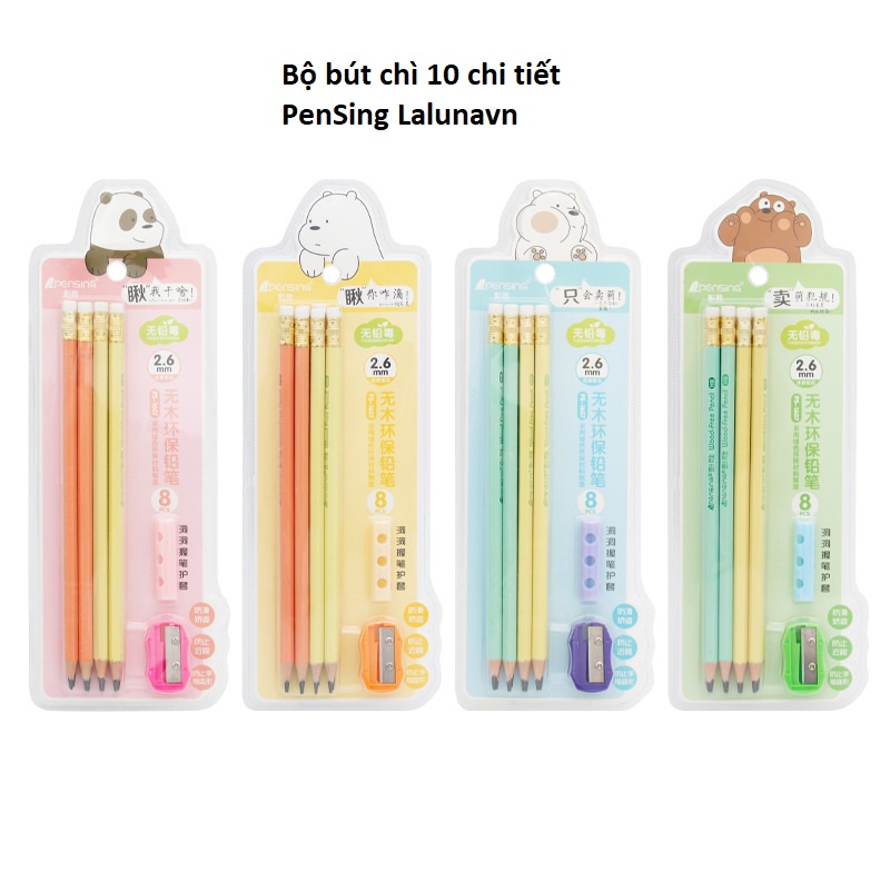 Bộ Bút chì 10 chi tiết HB Pensing học sinh văn phòng phẩm - A54