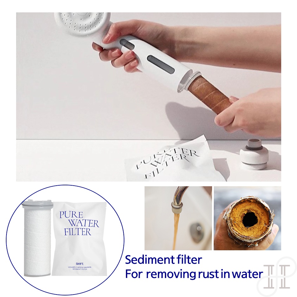 Viên nang lọc nhà tắm gắn đầu vòi hoa sen làm sạch nước tẩy gỉ