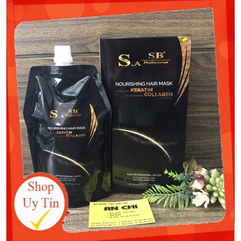 [FREE SHIP] KEM HẤP DẦU COLLAGEN HƯƠNG NƯỚC HOA CAO CẤP SB - PHỤC HỒI TÓC HƯ TỔN - 500ml - túi đen - 0108