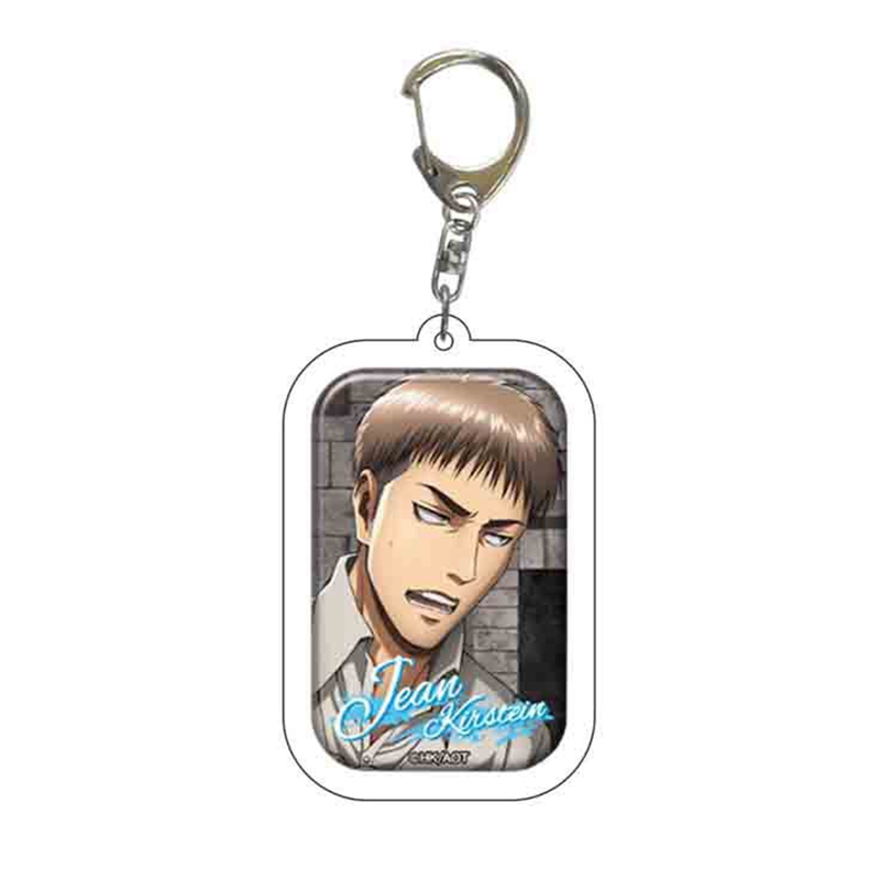 Attack On Titan Characters Keychain Cartoon Print Acrylic Key Ring Holder Bag Charm Classic Anime Jewelry Teens Gift