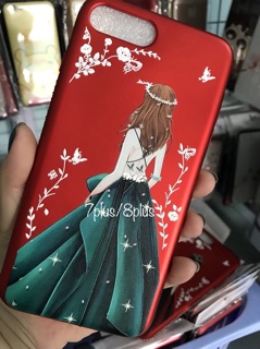 Ốp iphone 7plus/8plus Cô gái đính đá dẻo