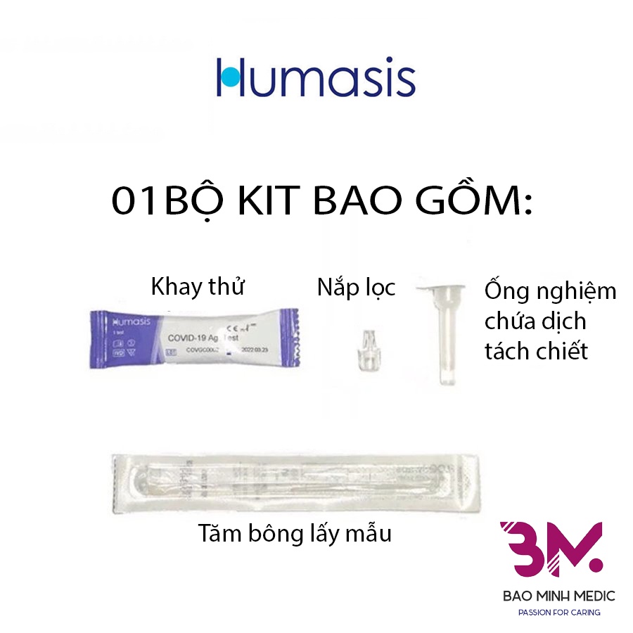 Bộ test nhanh COVID-19 tại nhà Humasis chính hãng Hàn Quốc - Que Test Mũi (25 bộ/1 hộp)