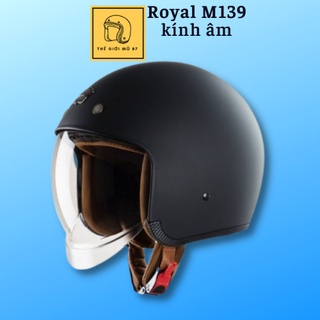 ( Bán lỗ để xin đánh giá ) Mũ bảo hiểm 3 4 Royal M139 màu đen nhám kính âm bảo hành 12 tháng, Thế Giới thumbnail
