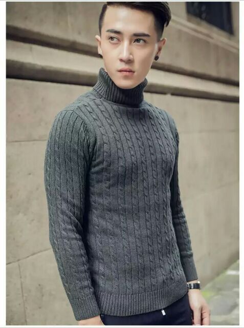 Áo len nam cổ lọ vặn thừng cao cấp hy | BigBuy360 - bigbuy360.vn