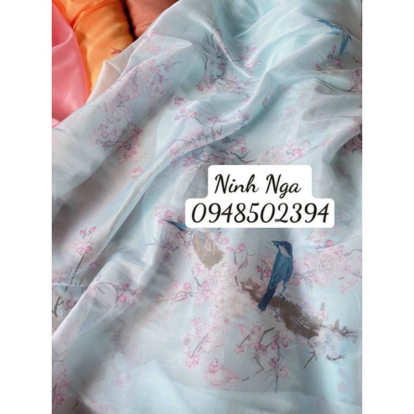 vải tơ óng hoa may áo dài