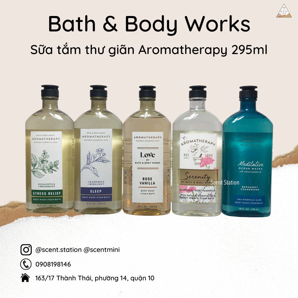 Sữa tắm thư giãn Aromatherapy Bath & Body Works 295ml