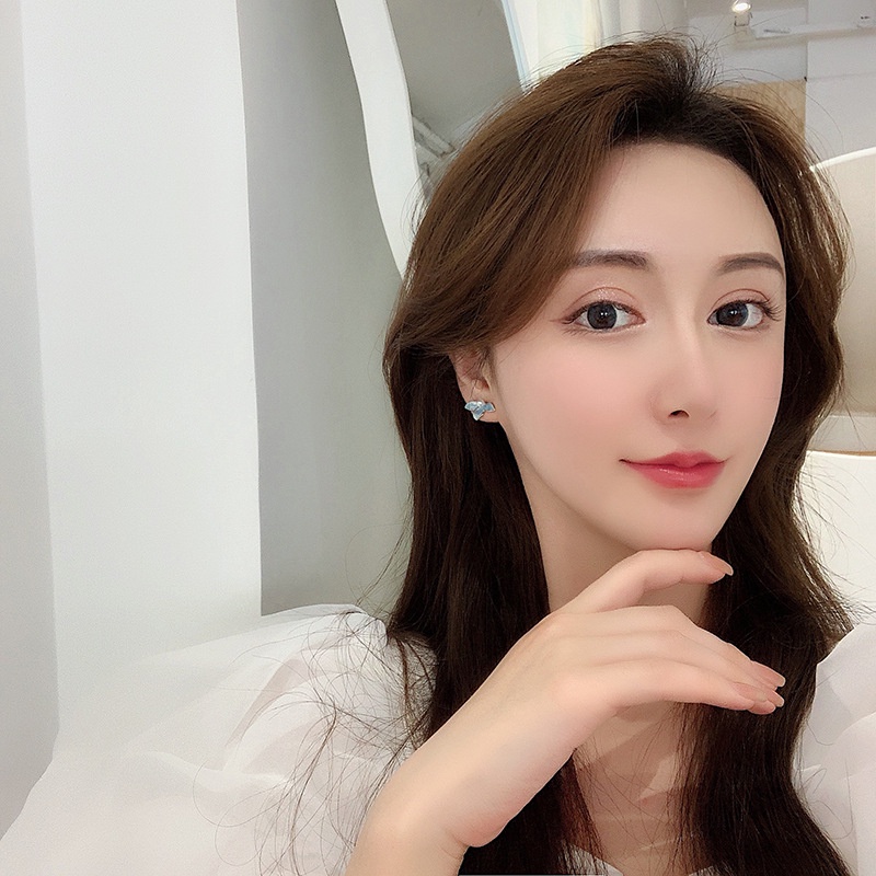 Khuyên tai kẹp không bấm lỗ chốt cố định K242 bằng hợp kim mạ vàng hình bông hoa đính hạt trai dáng ngắn Leous