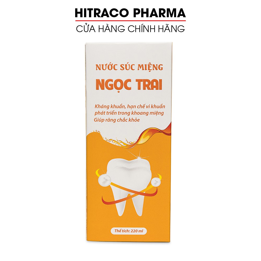 Nước súc miệng Ngọc Trai giảm mùi hôi, kháng khuẩn, chắc khỏe răng - Chai 220ml [Nước súc miệng Ngọc Trai]