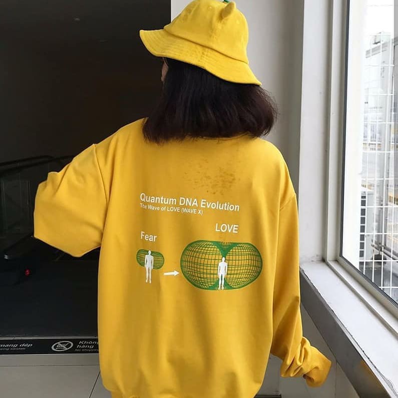 Áo Sweater Nỉ Bông Fear Love Thu Đông Unisex Couple | BigBuy360 - bigbuy360.vn