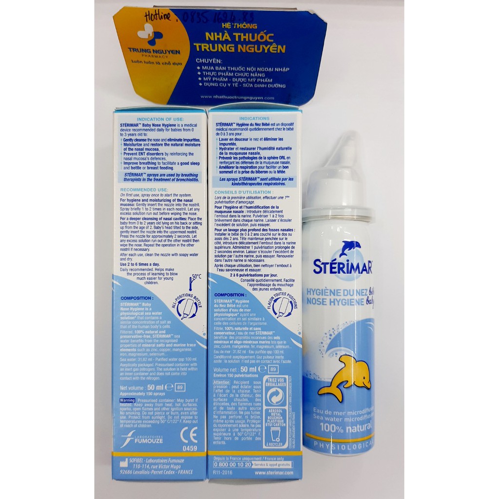 Nước muối biển Sterima baby dạng xịt