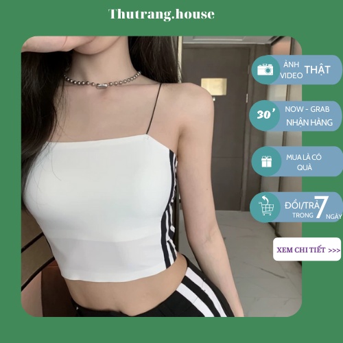 Áo 2 dây nữ lụa dáng croptop , áo bra nữ đúc su hot hit hai màu đen và trắng thể thao tập gym, yoga M05