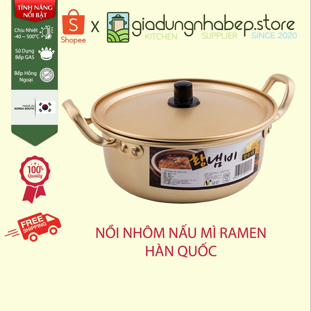 BỘ TÔ + NỒI NẤU MÌ PHONG CÁCH HÀN QUỐC - Chất liệu hợp kim nhôm cao cấp - ( Có bếp từ )
