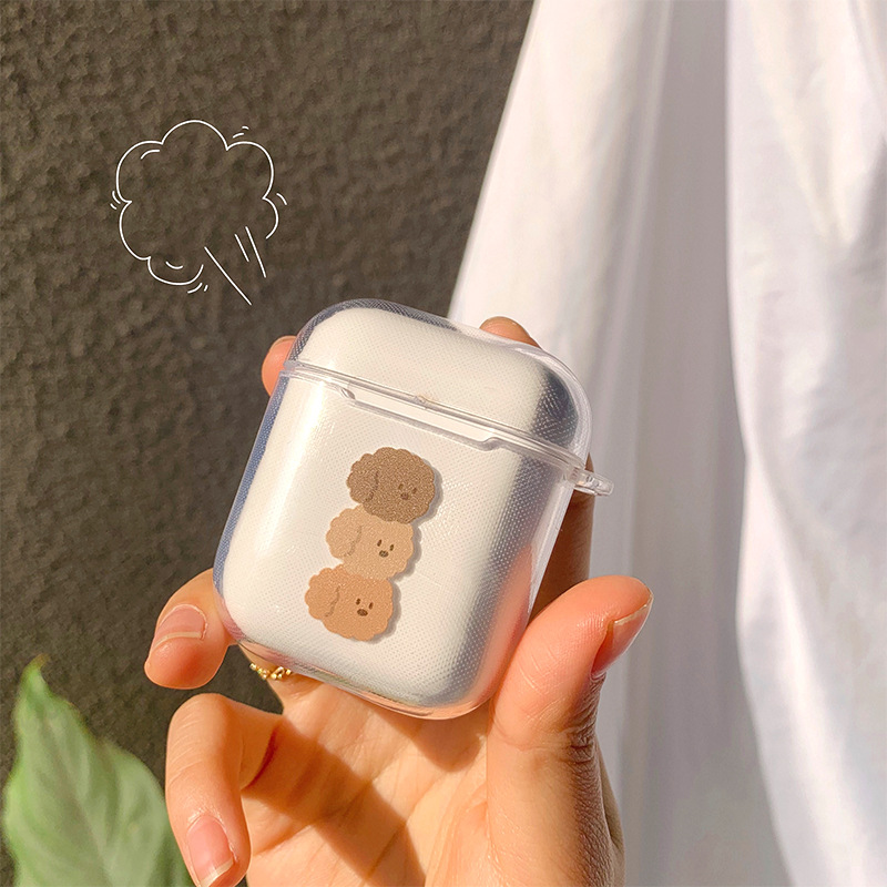 Vỏ bảo vệ hộp sạc tai nghe Airpods 1 / 2 họa tiết cún cưng đáng yêu tiện dụng