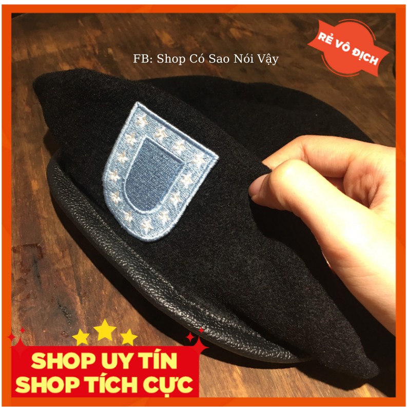 Mũ nồi quân đội, nón beret army. Mũ form chuẩn có gắn logo, không lộ viền chỉ.