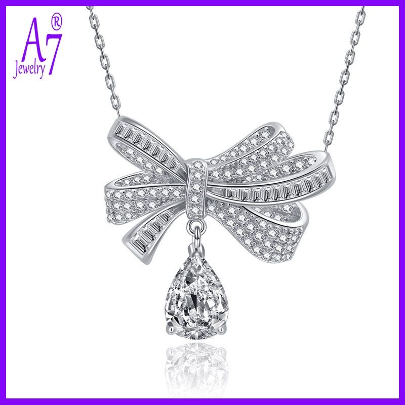 Vòng cổ bạc S925 mặt nơ thời trang cho nữ