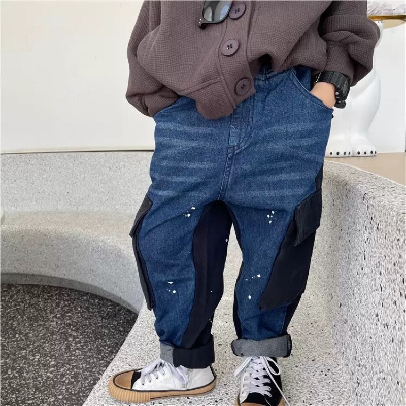 Quần jeans quần bò cách điệu cho bé thu đông 2022