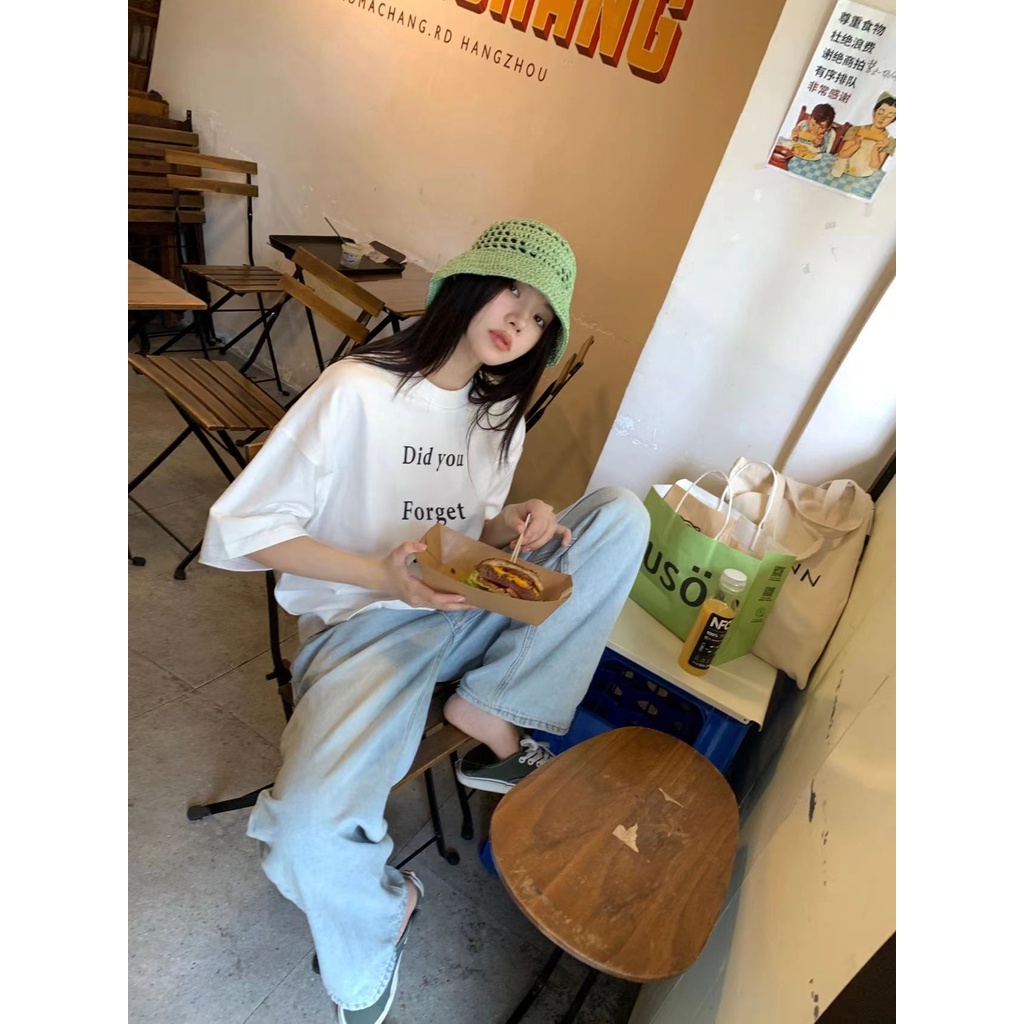 NRVP Áo Thun Nữ Oversize Cổ Tròn Thời Trang Hàn Quốc