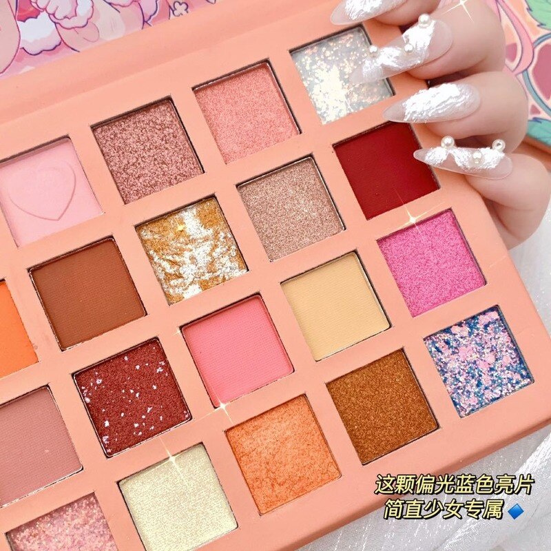 [Hàng mới về] Bảng phấn mắt Fuloving 24 màu ánh ngọc trai hình bé gái dâu đáng yêu chống nước cho nữ