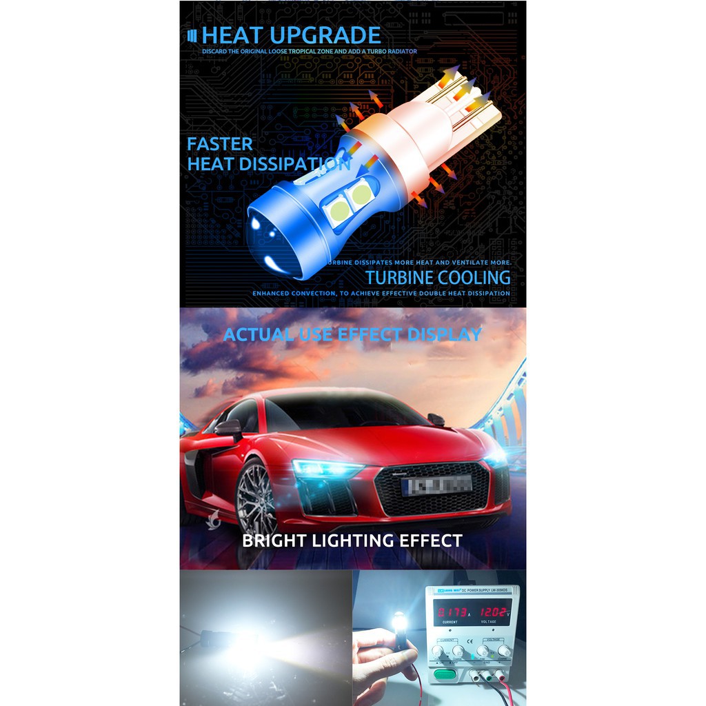 Bóng đèn LED Kevanly T10 194 W5W 10smd gắn xe hơi chuyên dụng