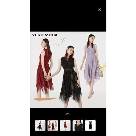 Đầm ren lưới nữ Vero moda đuôi cá lệch tầng màu đen quyến rũ ✅CÓ SẴN🔥