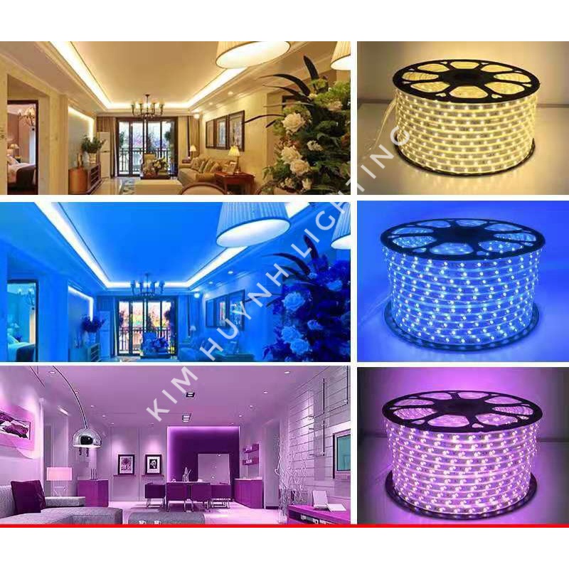 Dây đèn Led 3 chế độ sáng điện áp 220V chip 5730 2 hàng led trang trí hắt trần, quấn cây, tủ kệ