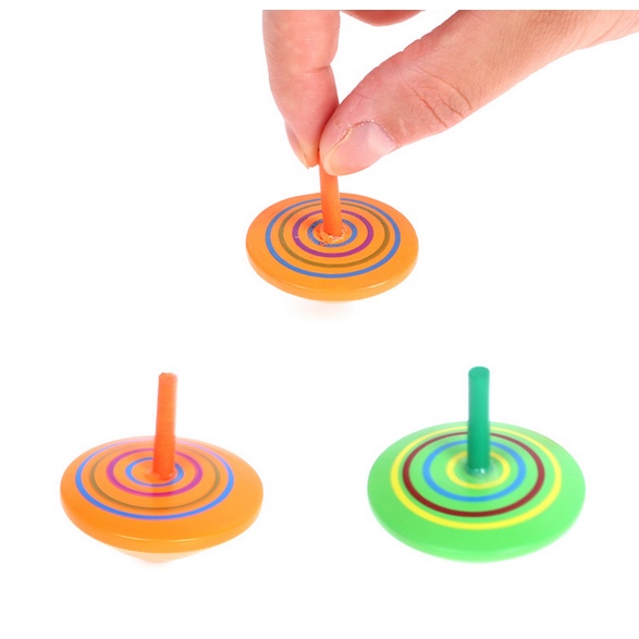 Set 10 Con Quay Gỗ Hình Trái Cây Dễ Thương Cho Bé