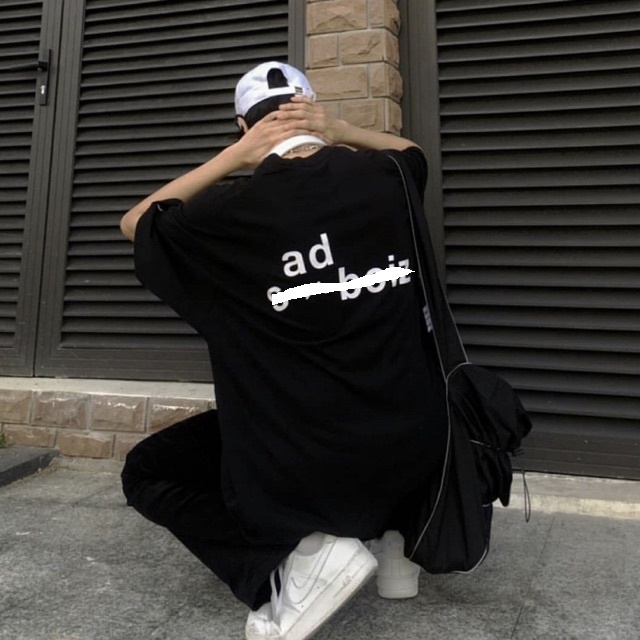 Áo thun Sadboiz signature hình thêu mặt cười nam nữ áo thun  tay lỡ full tag