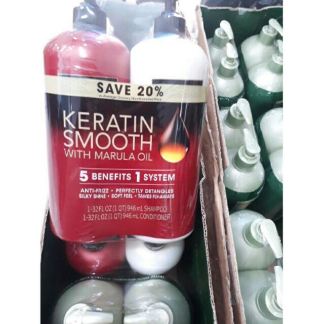 Bộ dầu gội và xả Treserme Keratin smooth 2 x 946ml giá 500k