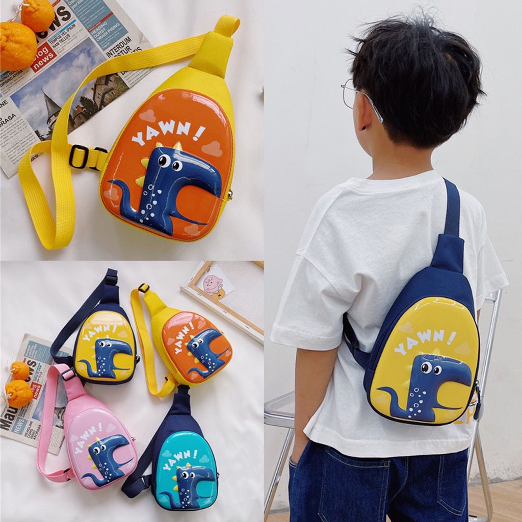 Túi đeo chéo khủng long hoạt hình cho bé trai, bé gái đi chơi, đựng đồ rất xinh - LILA KIDS
