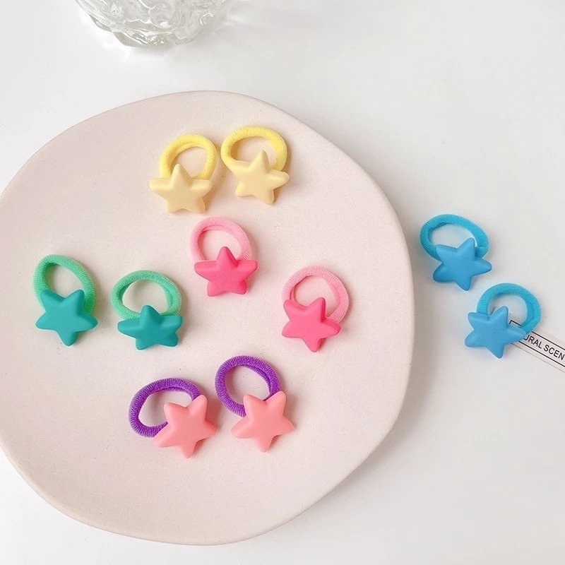Set 10 Dây Cột Tóc Co Giãn Nhiều Màu Sắc Dễ Thương Cho Bé Gái