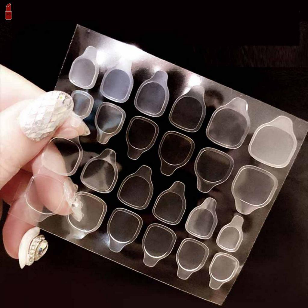Bộ 24 Sticker Dán Móng Tay Bằng silicone / Keo dán trong suốt chống thấm nước dùng trang trí nối móng tay / Bộ 24 Miếng Keo Dán Hai Mặt