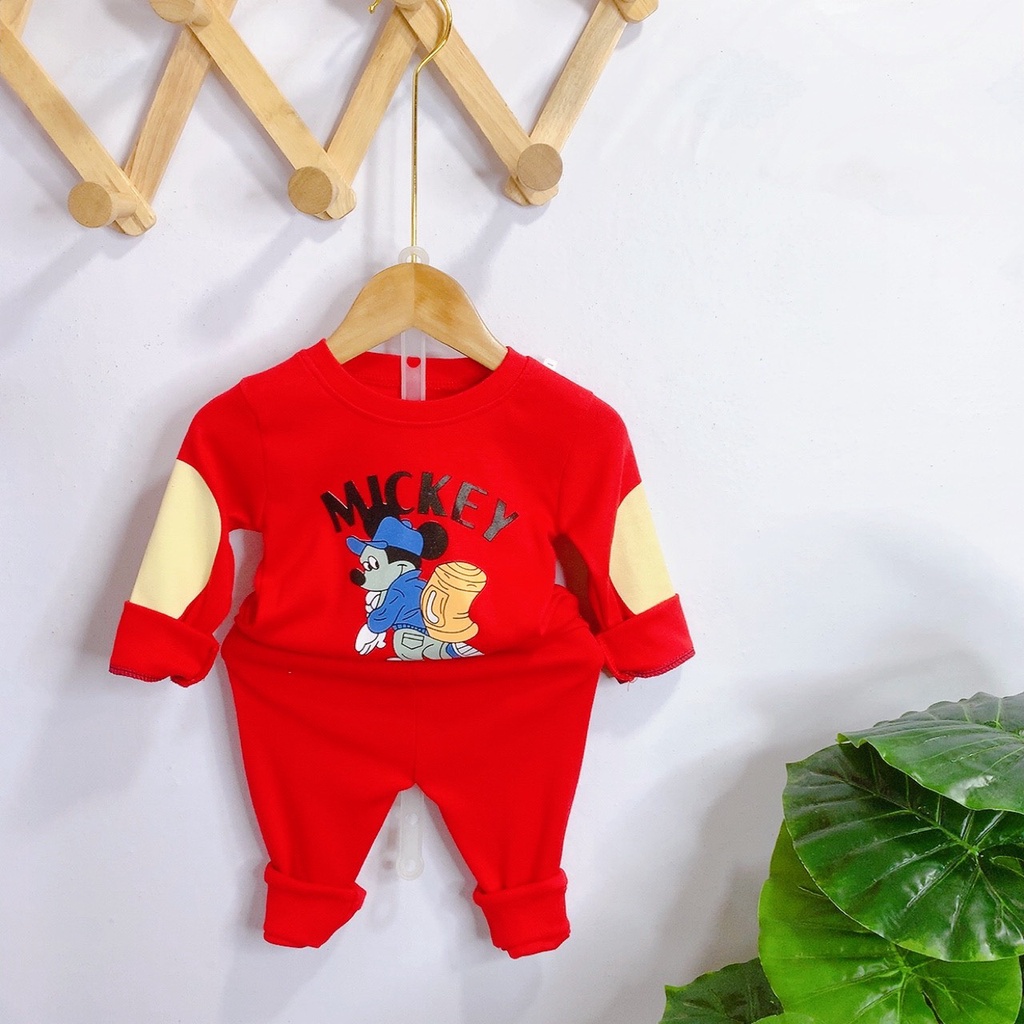 Set bộ thu đông trẻ em dành cho bé trai 8-18kg, bộ len tăm cho bé  mẫu mickey, chất mềm mịn, đường may đẹp.MICKEY68