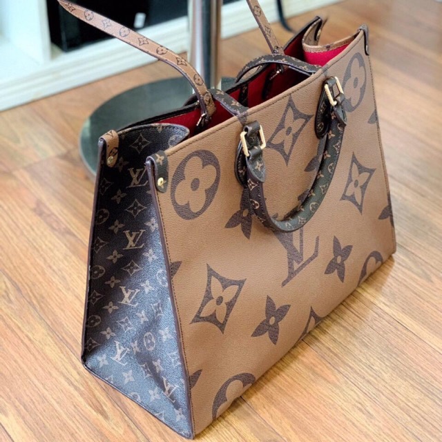 Túi xách bigsize nữ hoa nâu - Túi onthego new