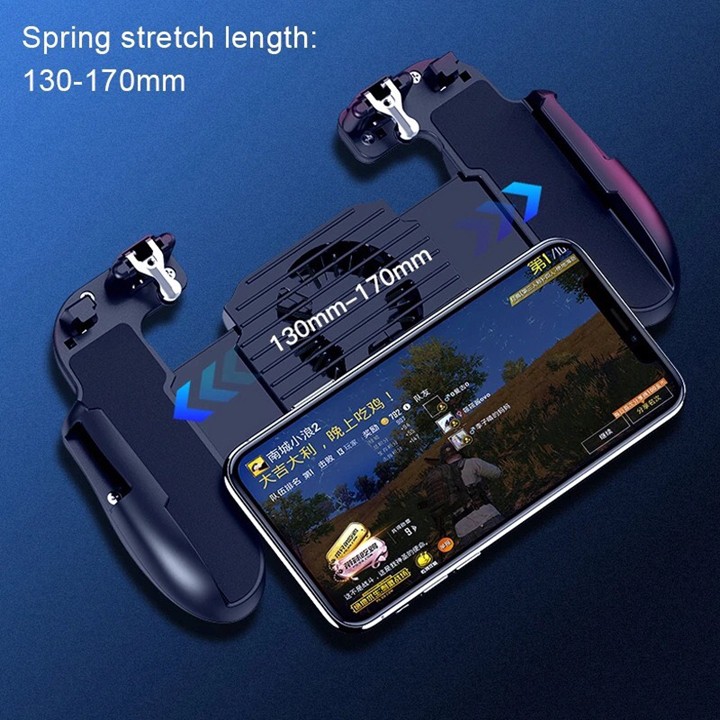 Tay Cầm Game PUBG ROS H5.0 Có Led Quạt Tản Nhiệt Cho Điện Thoại 5-6.5 Inch