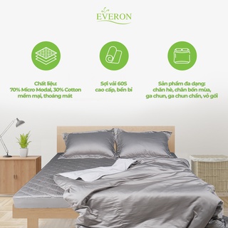 Bộ ga gối everon micro modal màu trơn basic mã gris ol2302 nhiều kích thước