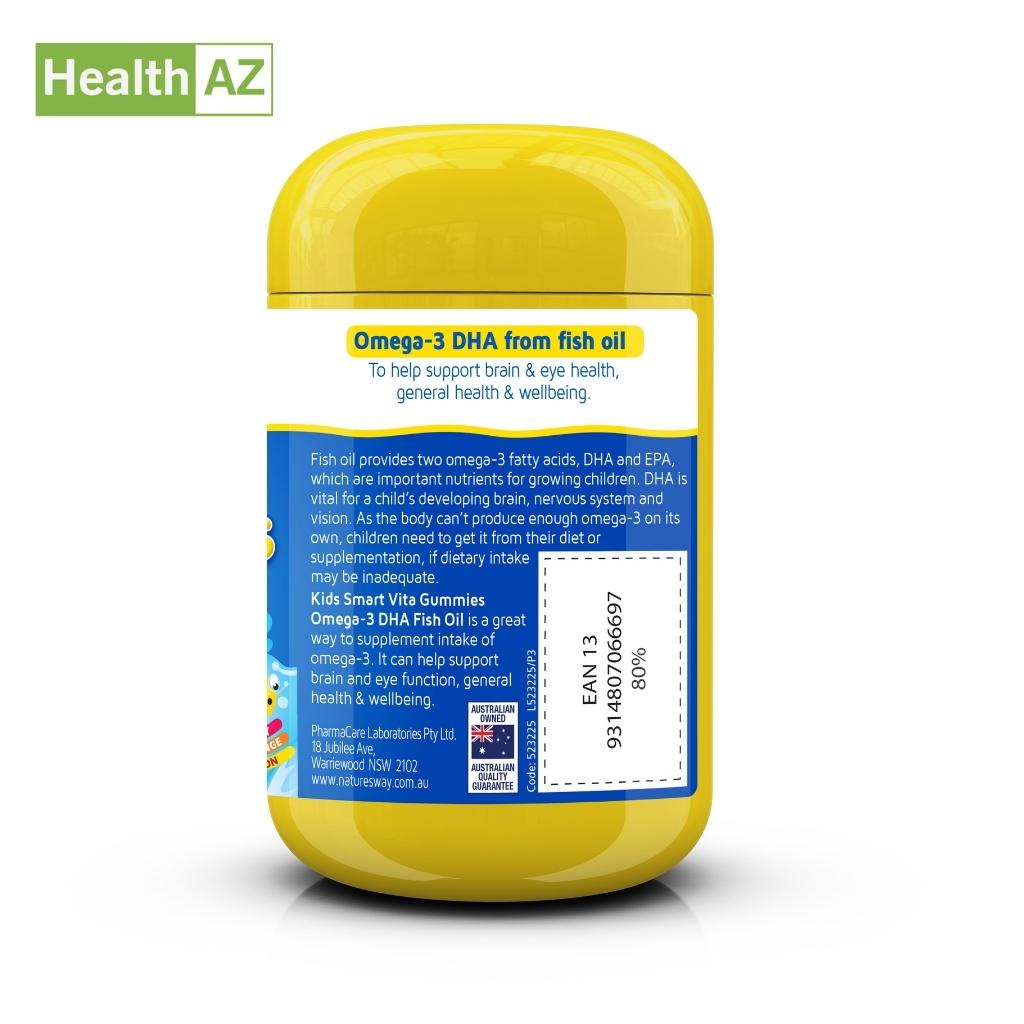 Combo 2 Kẹo Dẻo Dầu Cá Vị Trái Cây Trẻ Em NATURE'S WAY Tốt Cho Não Bộ Và Mắt, Hộp 60 Viên x 2