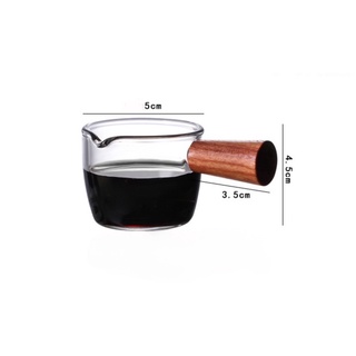 Cốc đong cafe thủy tinh cán gỗ 3C ROASTERY