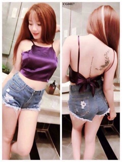 Áo yếm nơ phi bóng ( yếm cột nơ)