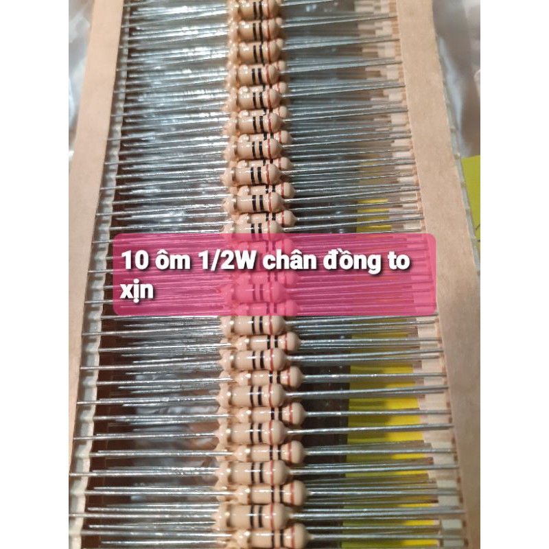 25 điện trở 10R 10ohm 1/2W xịn