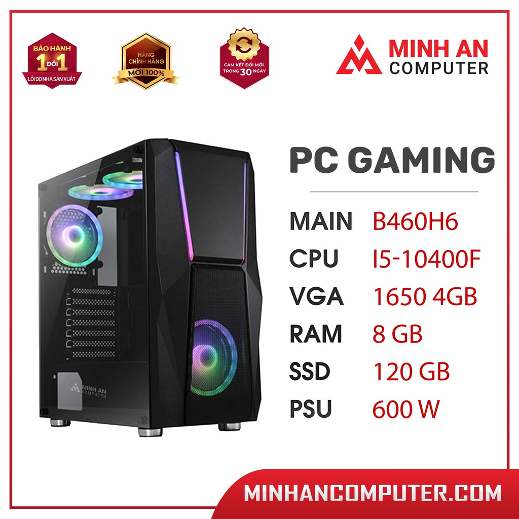 PC Gaming i5 10400F | GTX 1650 4GB | RAM 8GB | SSD 120GB | WebRaoVat - webraovat.net.vn