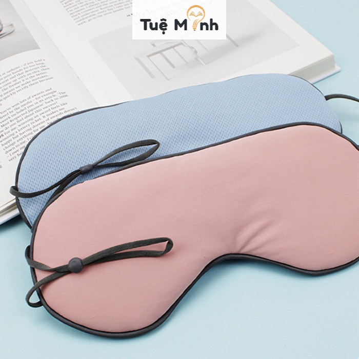 Bịt mắt vải phối màu mềm mại thư giãn, bịt mắt cute khổ lớn cho văn phòng, sinh viên, học sinh, đi du lịch