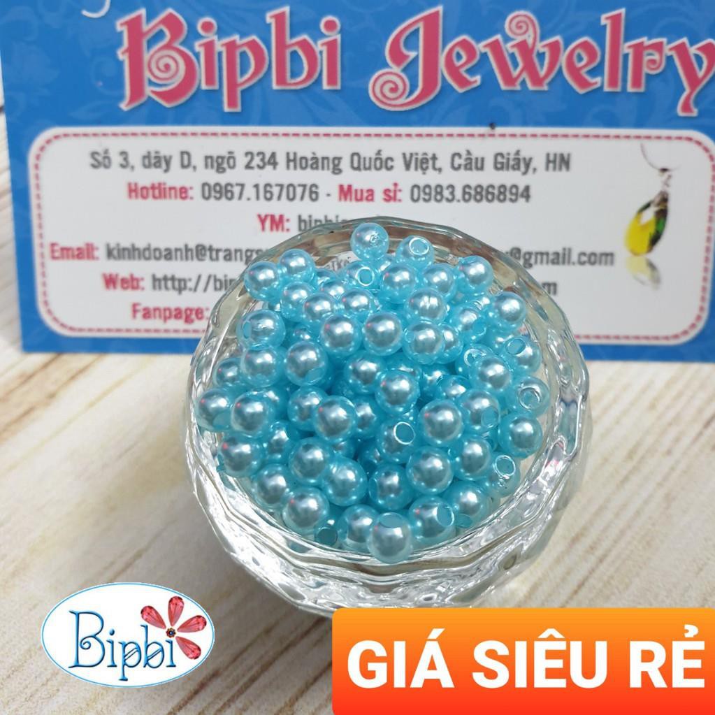 Nhựa giả ngọc trai size 4mm đính quần áo cực đẹp xanh ngọc