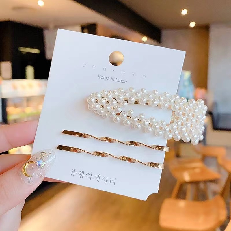 Kẹp Tóc Đính Ngọc Trai Phong Cách Hàn Quốc Ngọt Ngào Cho Nữ