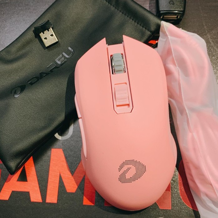 Chuột Không Dây Gaming DareU EM905 Pro Black/Pink ( Đèn LED RGB )