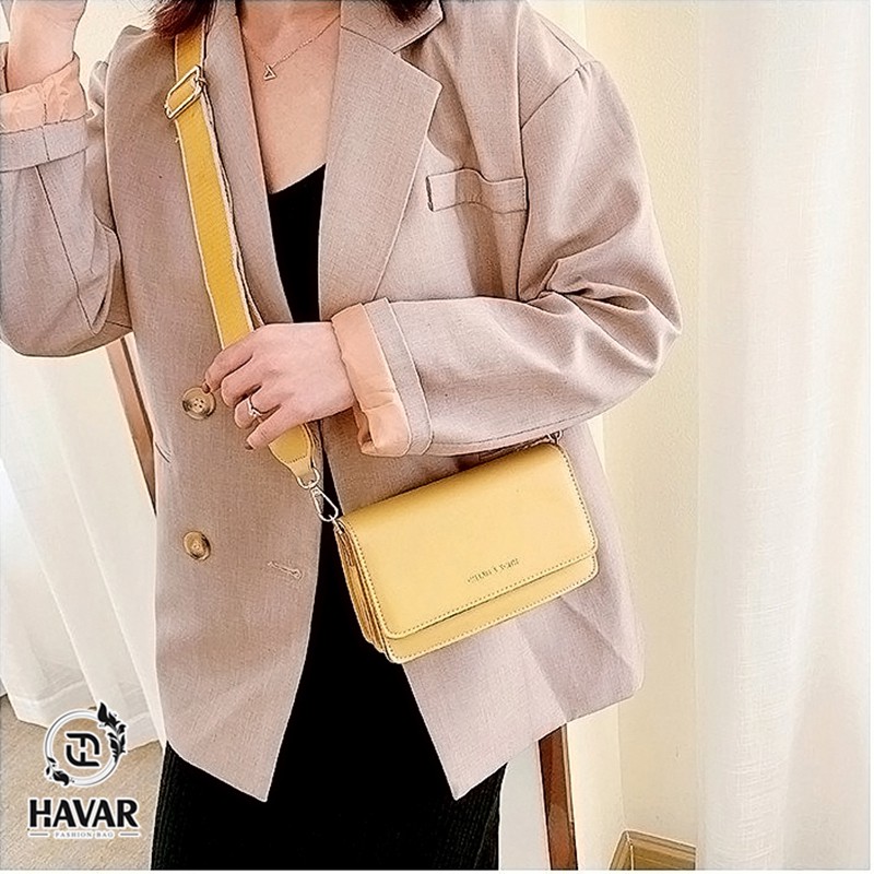 Túi Đeo Chéo Nữ Dây Bản To, Túi Quảng Châu Cao Cấp Phong Cách Cá Tính, 2 Ngăn Tiện Ích HV010