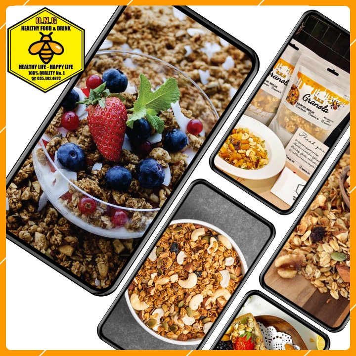 [NHẬP IC0215 GIẢM 20K TỪ 0Đ] Ngũ Cốc Ăn Kiêng Không Đường - O.N.G Granola - Date 2023