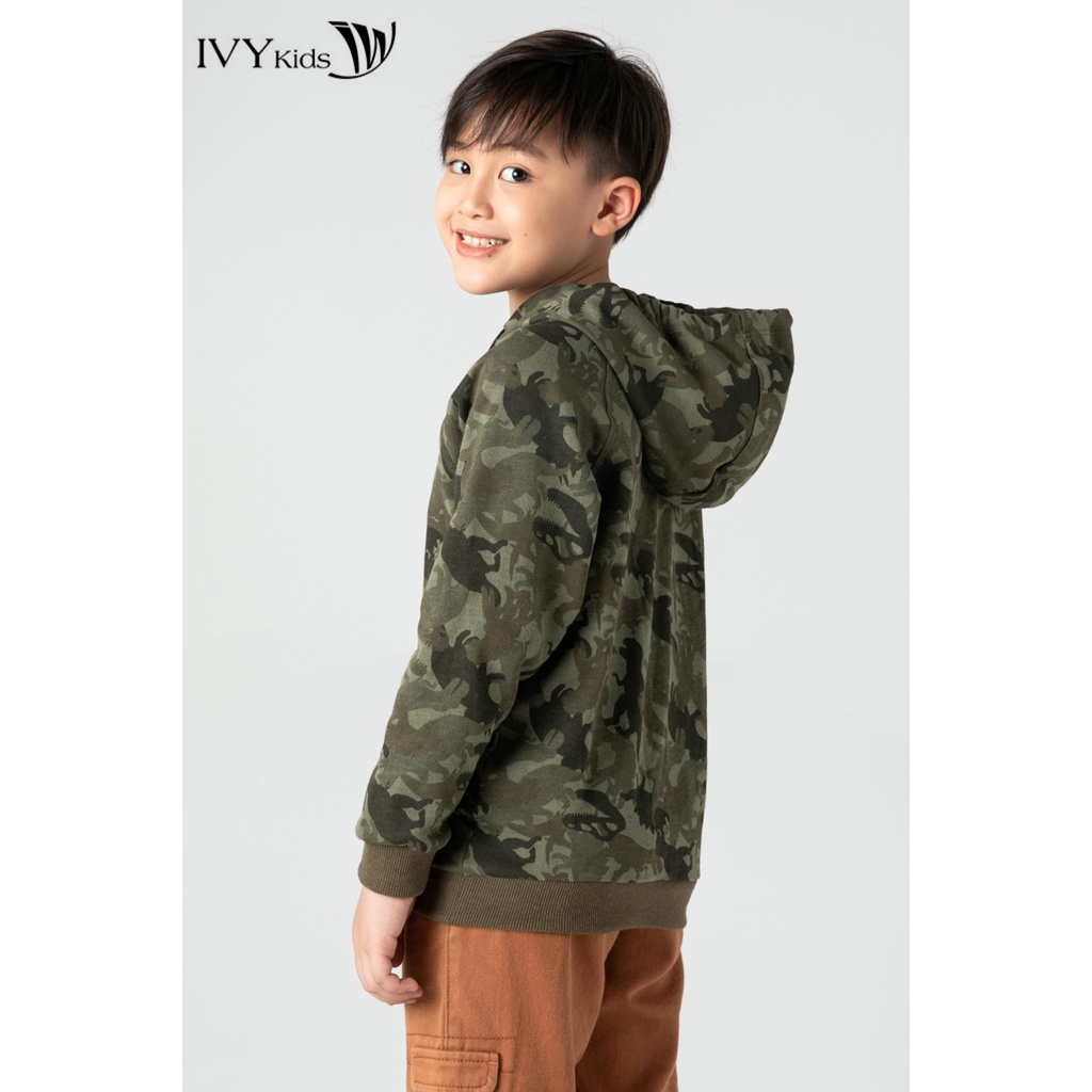 Áo hoodie rằn ri bé trai IVY moda MS 59K1426