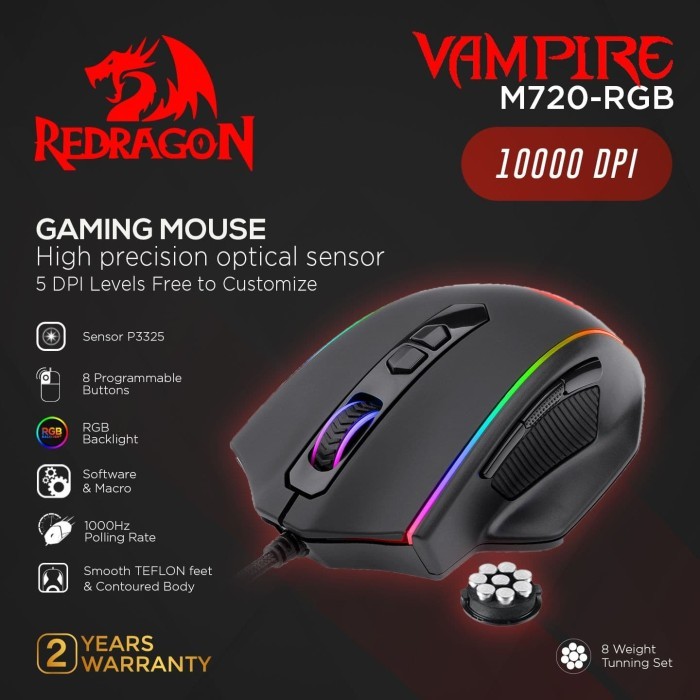 Chuột Gaming Redragon Rgb - M720-Rgb